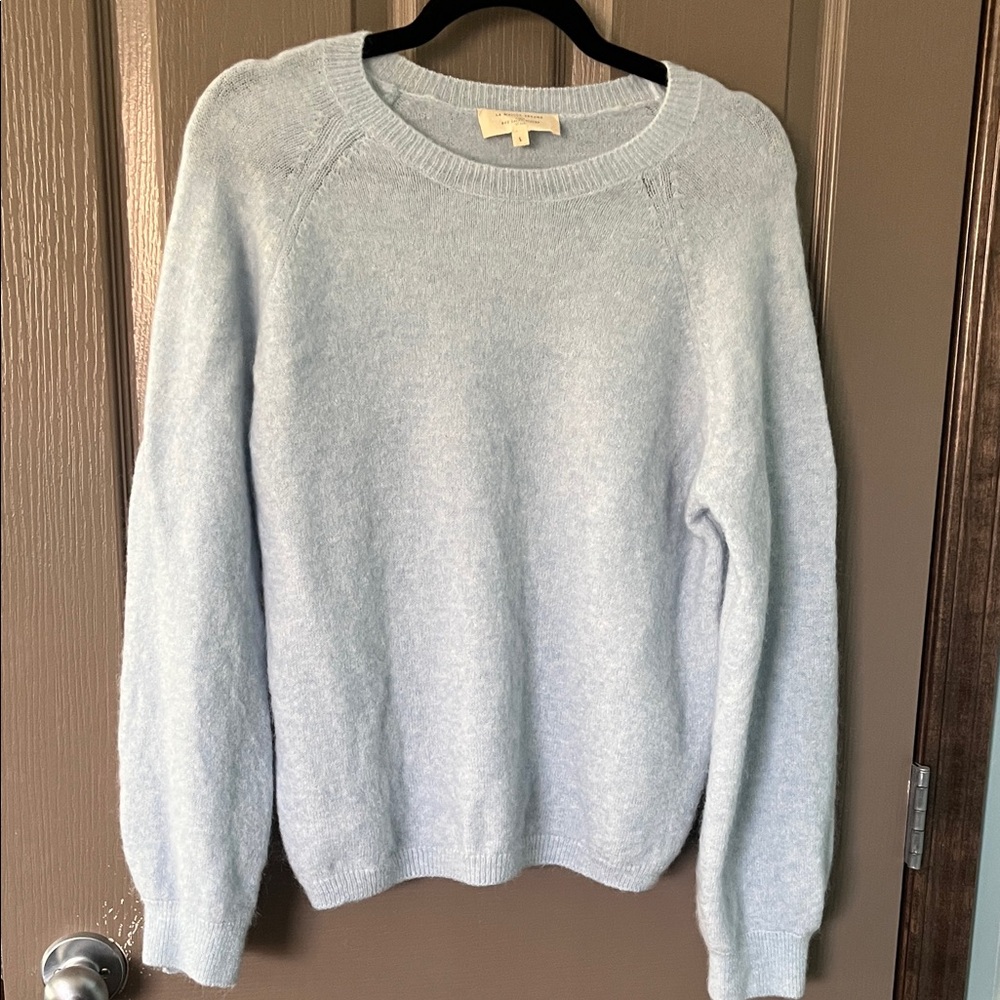 Sezane Soft Blue Crew Neck Sweater